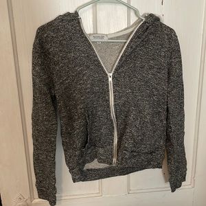 dark washed gray zip up